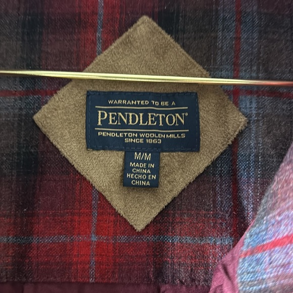 Pendleton Burgundy Sherpa Wool Blend Full Zip Jacket - Picture 3 of 12